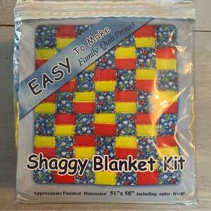 NEW SHAGGY BLANKET KIT 51"X58" QUILT PROJECT Airplane Pattern-Never Opened